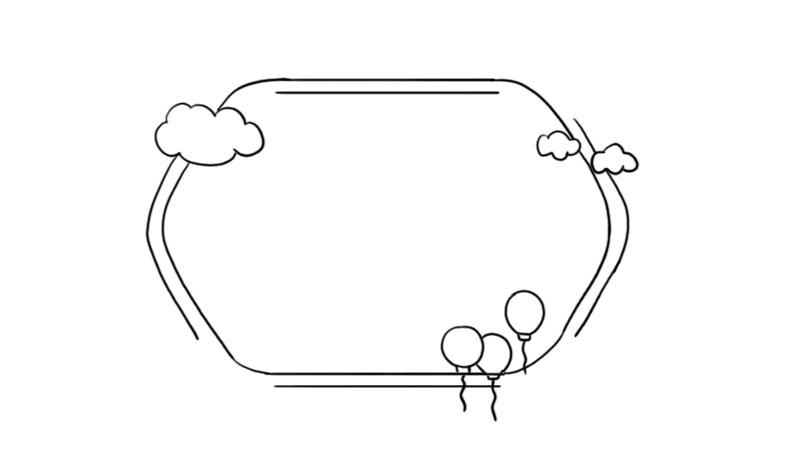 元旦气球边框简笔画