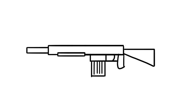 m416突击步枪简笔画