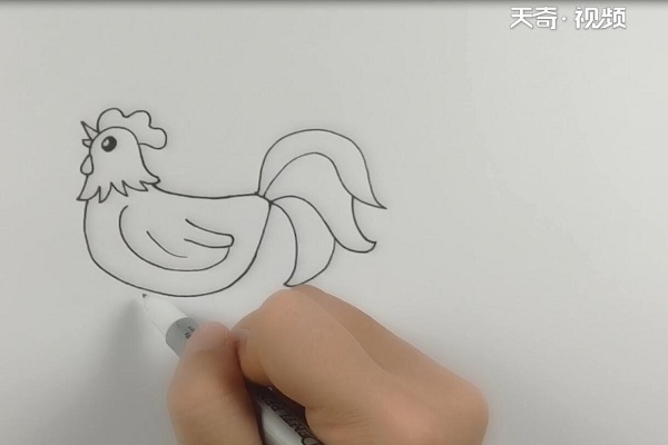 大公鸡简笔画