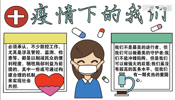 疫情下的我们手抄报 疫情下的我们画报