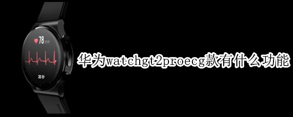 华为watchgt2proecg款有什么功能