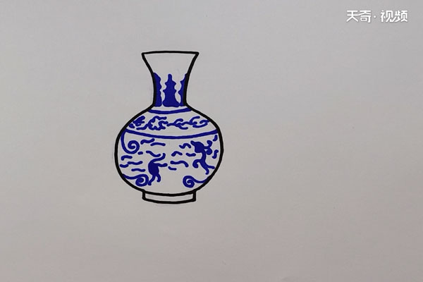 青花瓷简笔画