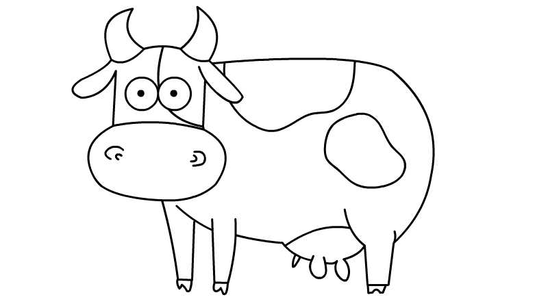 奶牛简笔画的教程  奶牛简笔画的画法