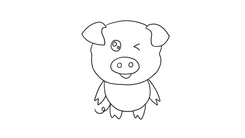 小猪简笔画怎么画