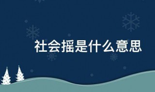 社会摇是什么意思 关于社会摇的介绍