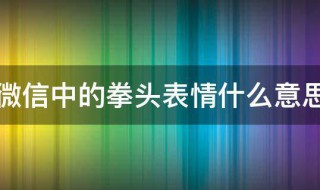 微信中的拳头表情什么意思（微信中的拳头表情什么意思啊）