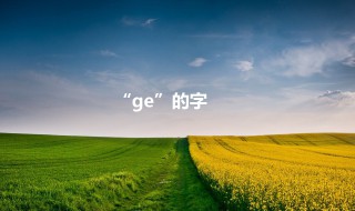 ge的汉字（拼音ge的汉字）