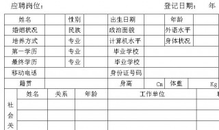 应聘登记表怎么填 应聘登记表怎么填写图片