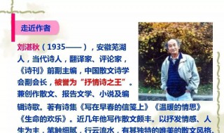 刘湛秋被誉为 刘湛秋被誉为什么诗文集有什么