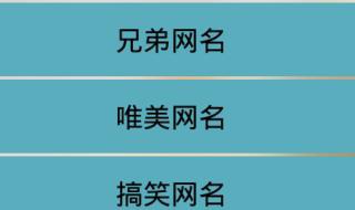 帅气的游戏名字 帅气的游戏名字男