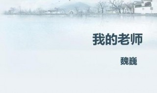 我的老师魏巍介绍（我的老师魏巍介绍50字）