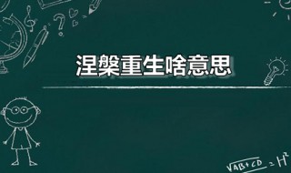 涅槃重生啥意思（涅槃重生啥意思怎么读）