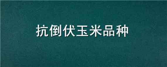 抗倒伏玉米品种 抗倒伏玉米品种有哪些