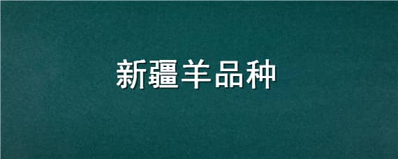 新疆羊品种 新疆羊品种有哪些