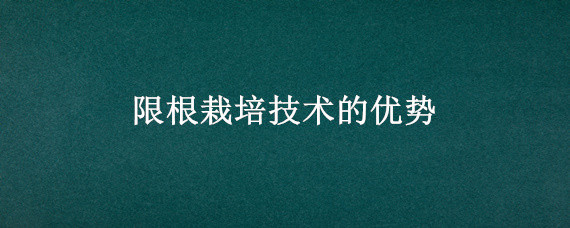 限根栽培技术的优势 限根栽培的优缺点