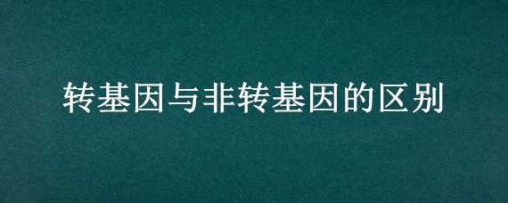 转基因与非转基因的区别（食用油转基因与非转基因的区别）