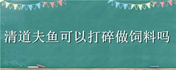 清道夫鱼可以打碎做饲料吗 清道夫鱼可以打碎做肥料吗