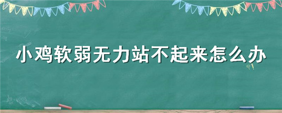 小鸡软弱无力站不起来怎么办（芦丁鸡软弱无力站不起来怎么办）