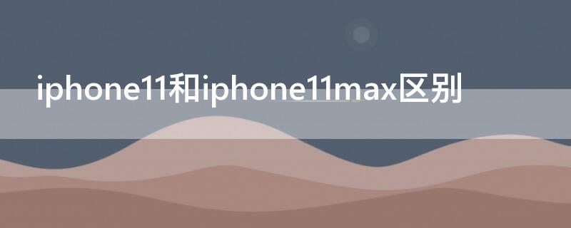 iPhone11和iPhone11max区别