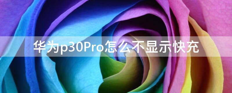 华为p30Pro怎么不显示快充