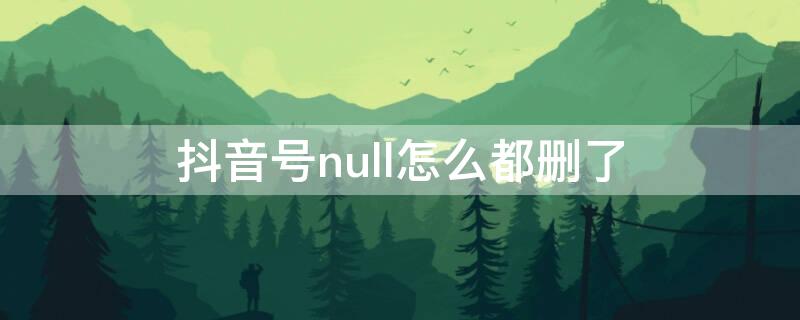 抖音号null怎么都删了