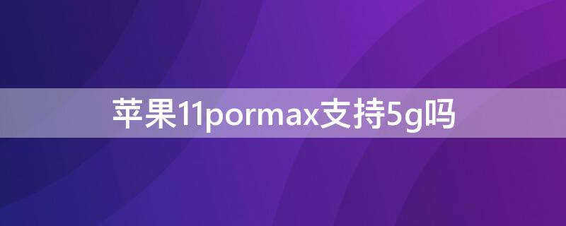 iPhone11pormax支持5g吗