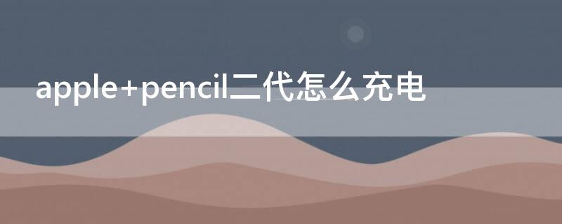 apple pencil二代怎么充电