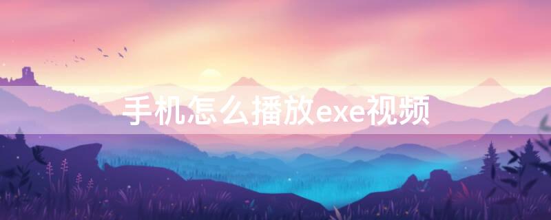 手机怎么播放exe视频