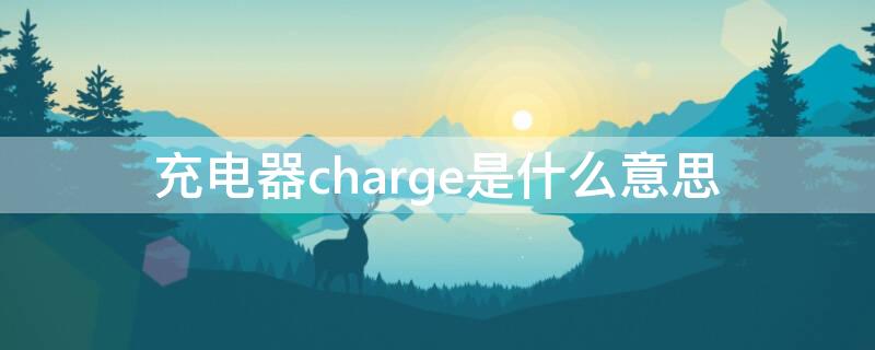 充电器charge是什么意思