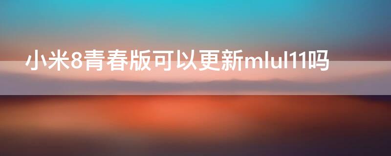 小米8青春版可以更新mlul11吗