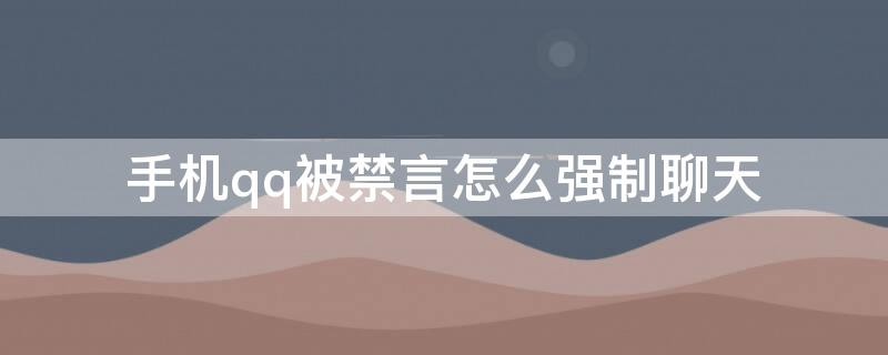 手机qq被禁言怎么强制聊天