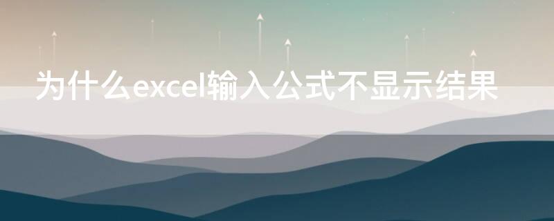 为什么excel输入公式不显示结果（在excel中输入公式不显示结果）