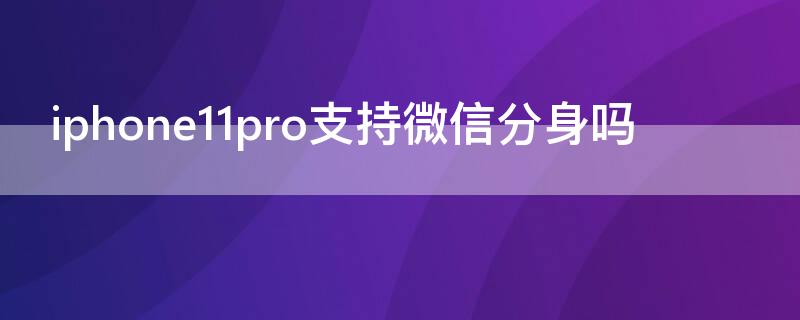 iPhone11pro支持微信分身吗 iphone12pro支持微信分身吗