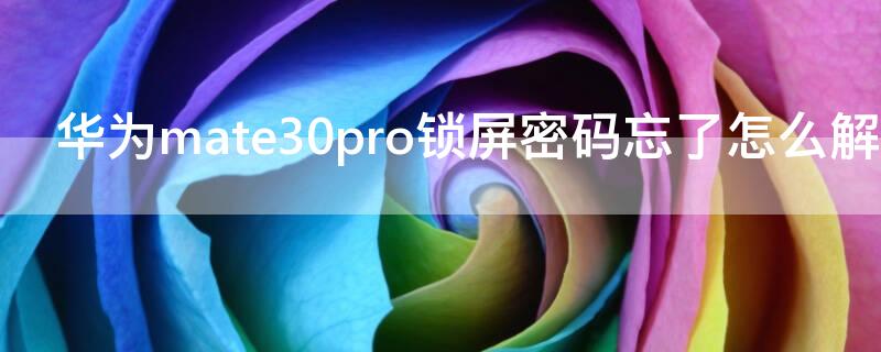 华为mate30pro锁屏密码忘了怎么解开 华为mate30pro锁屏密码忘了怎么解开手机