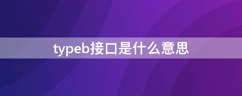 typeb接口是什么意思（接口是typec的,啥意思）