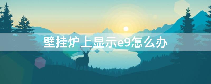 壁挂炉上显示e9怎么办 壁挂炉子显示e9