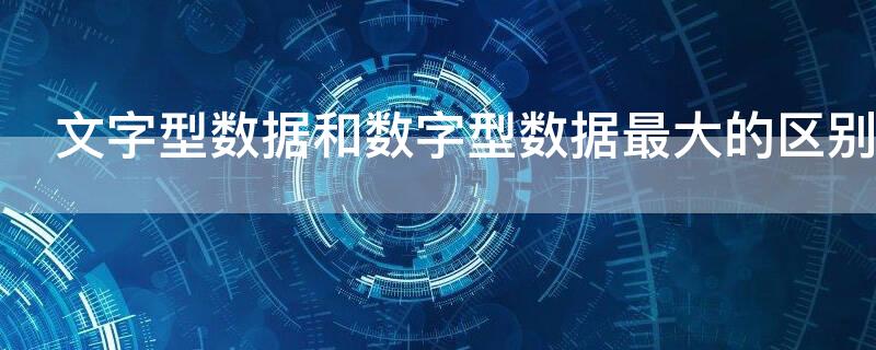 文字型数据和数字型数据最大的区别是什么