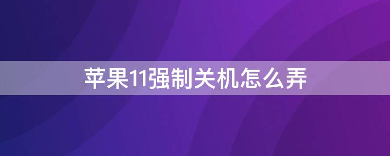 iPhone11强制关机怎么弄 怎么强制关机iPhone11