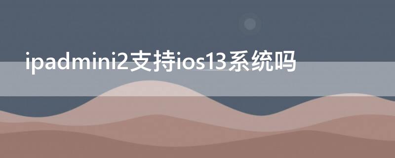 ipadmini2支持ios13系统吗 ipadmini4支持ios13么