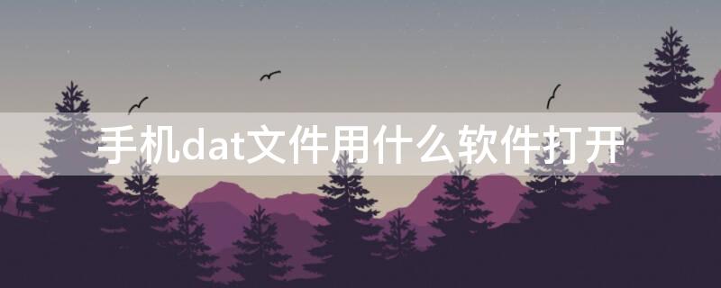 手机dat文件用什么软件打开 手机用什么软件可以打开dat文件