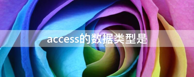 access的数据类型是 access的数据类型是关系数据库吗