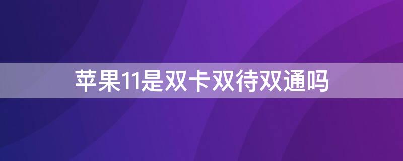 iPhone11是双卡双待双通吗 iphone11是双卡双待单通吗