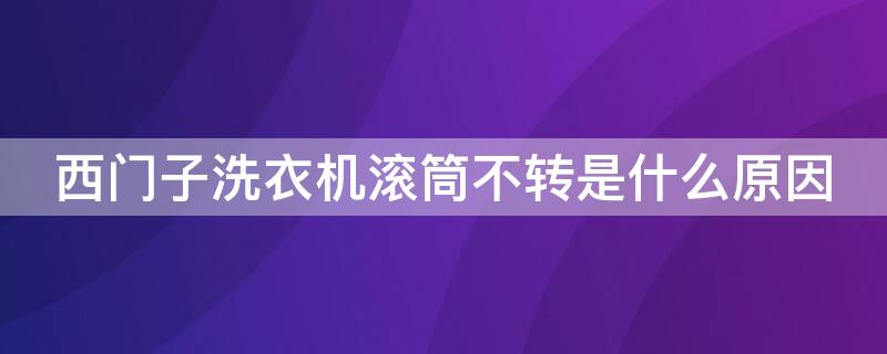 西门子洗衣机滚筒不转是什么原因（西门子洗衣滚筒突然不转是怎么回事）