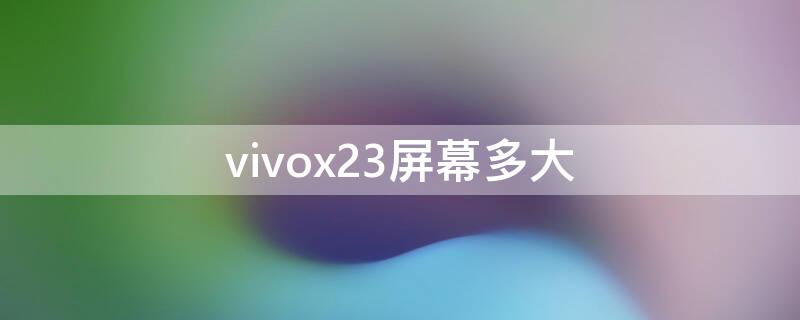 vivox23屏幕多大（vivox23屏幕是多大）