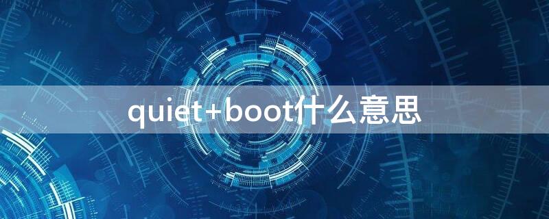 quiet boot什么意思