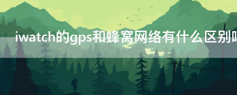 iwatch的gps和蜂窝网络有什么区别吗（iwatch gps 和 gps 蜂窝数据有什么区别）