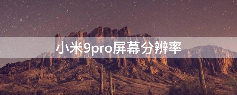 小米9pro屏幕分辨率 小米9pro屏幕分辨率怎么调