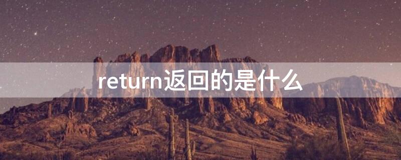 return返回的是什么（return返回值的用法）