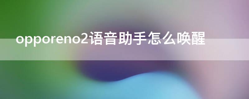 opporeno2语音助手怎么唤醒 opporeno2语音助手怎么唤醒怎么打不开