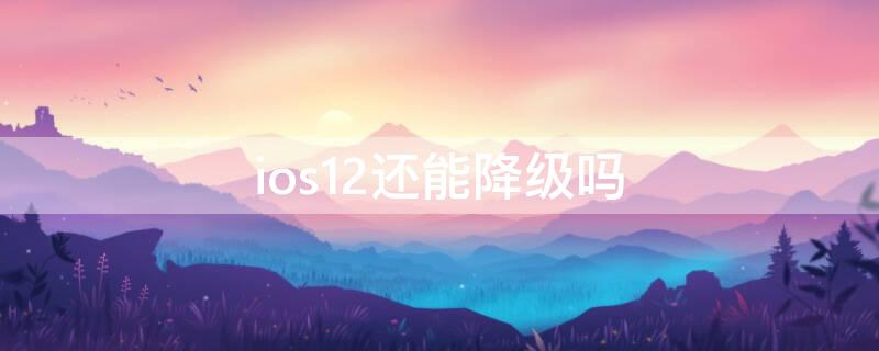 ios12还能降级吗 ios12可以降级吗